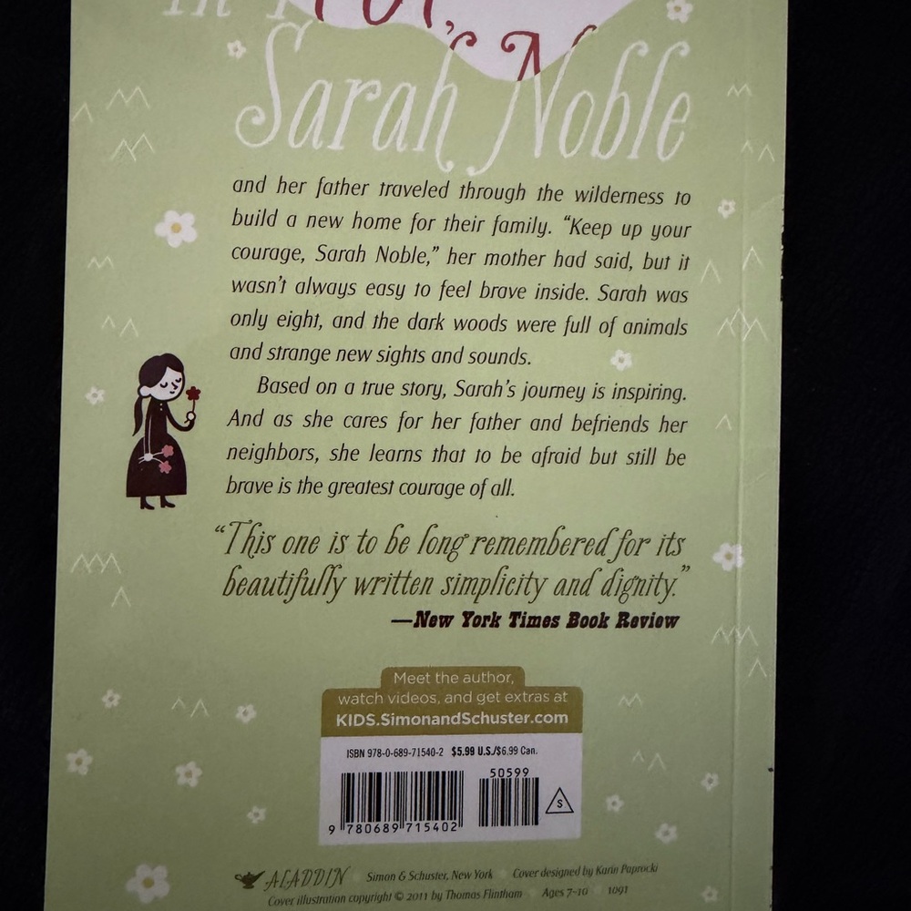 The Courage of Sarah Noble children’s book - Picture 3 of 4
